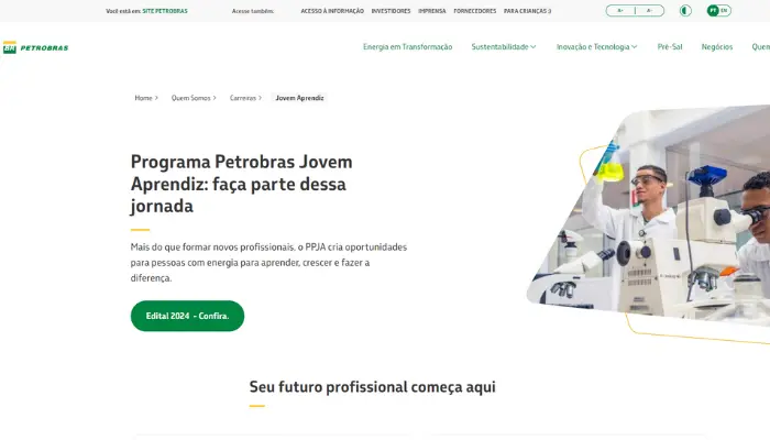 Jovem aprendiz petrobras