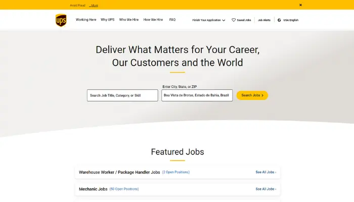 Available Jobs at UPS